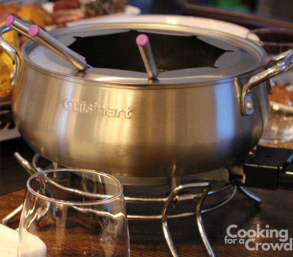 Fondue broth in pot