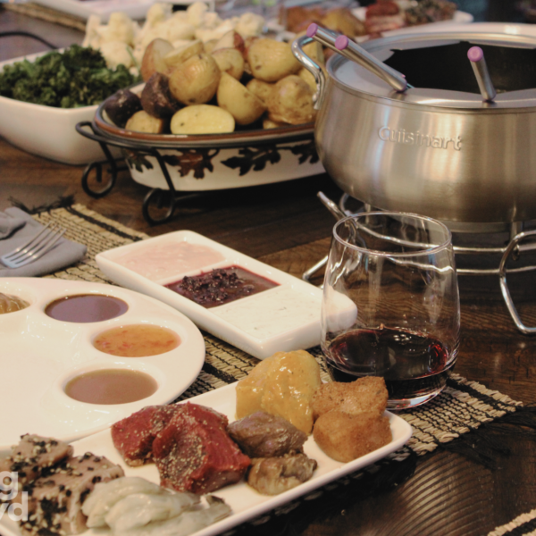 Fondue table setting