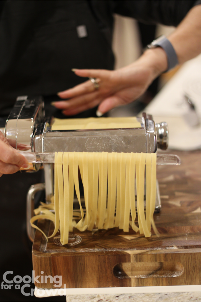 Pasta cutting.