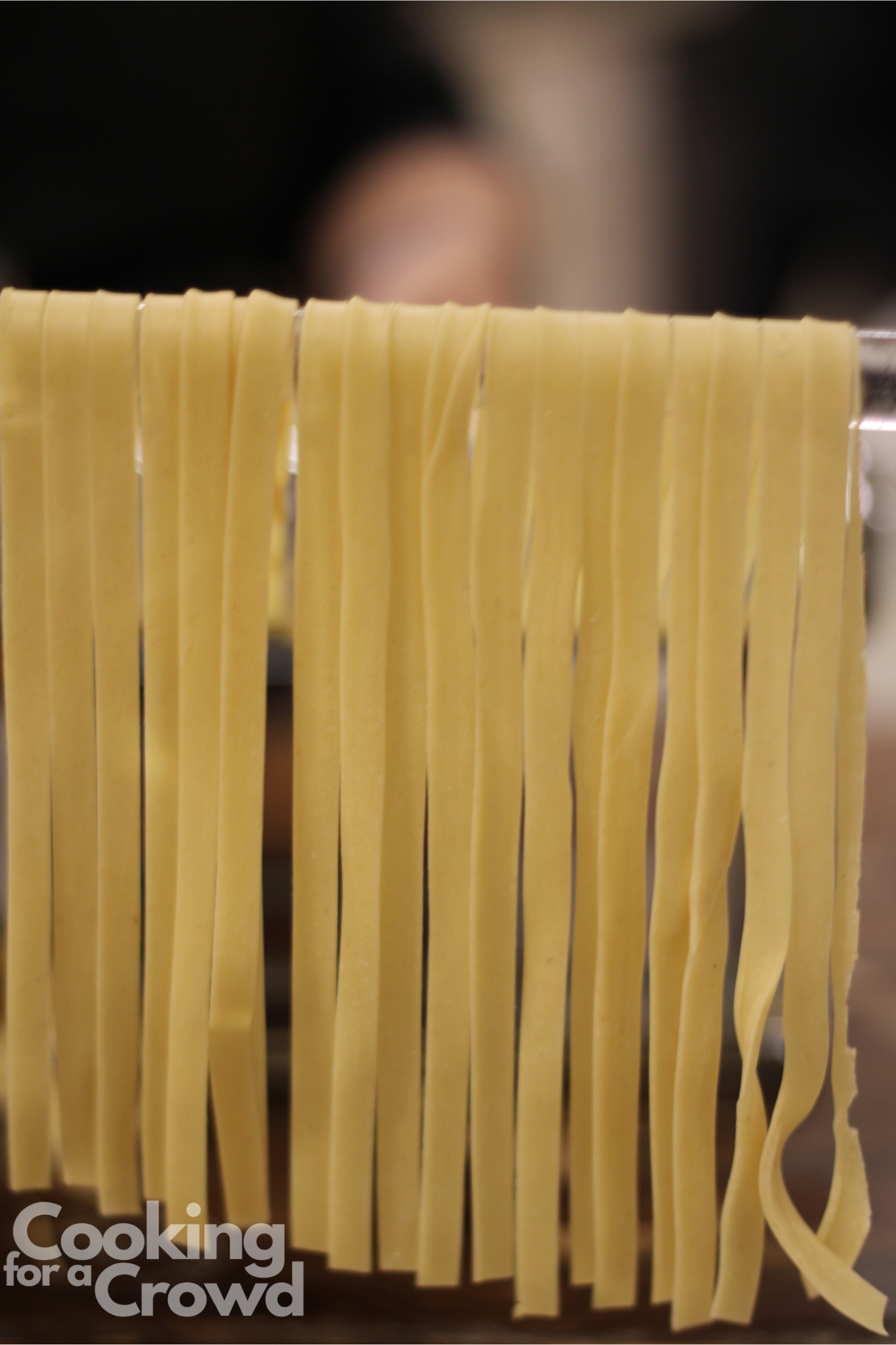 Homemade pasta for spaghetti and meatballs