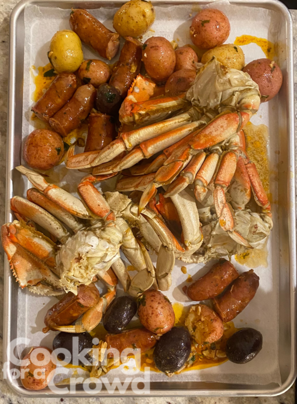 Delicious Spicy Dungeness Crab Boil